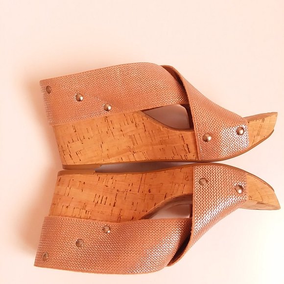 Lucky Brand Miller2 Nude Cork Slip-On Wedges Size 9.5 - Picture 7 of 10